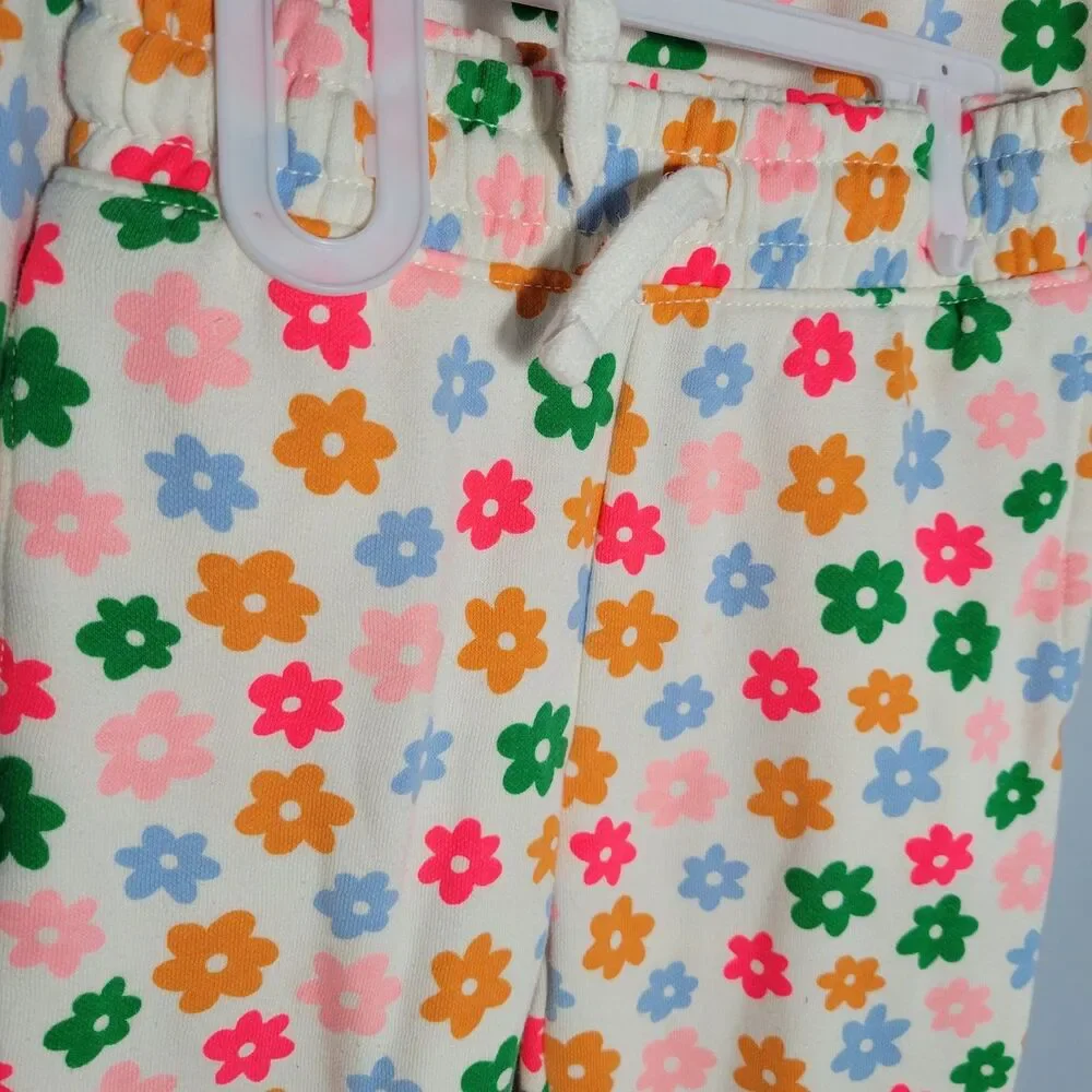 Old Navy Colorful Flower Zipper Hoodie And Pants Set Toddler 4T